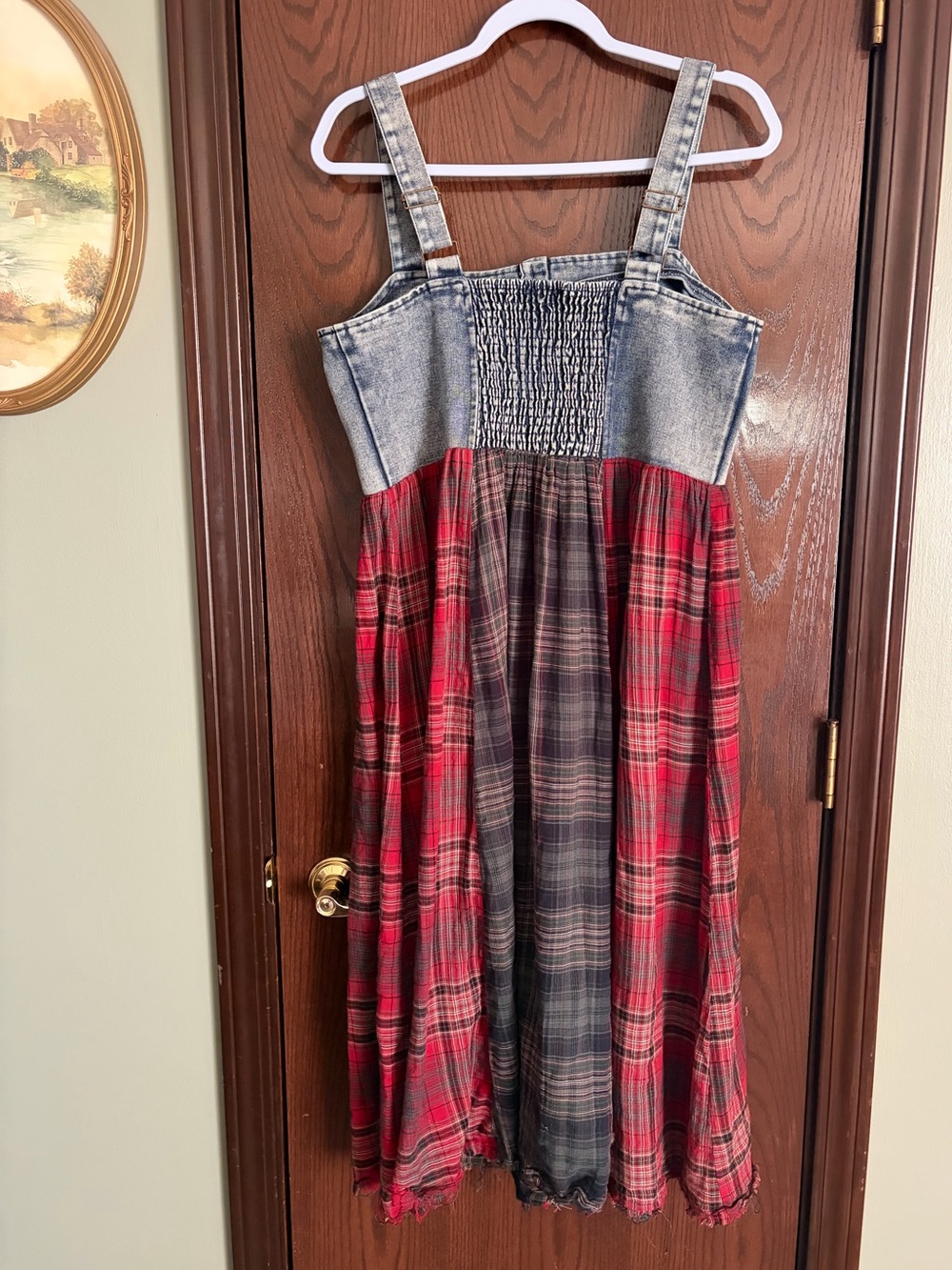 Oddy plaid and denim dress - Picture 3 of 4